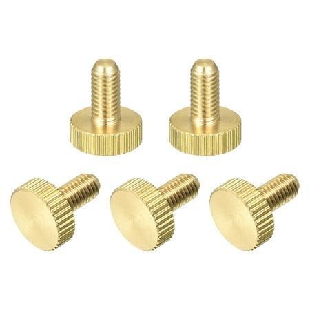 สกรูนิ้วมือบด, M5x10mm โบลท์ทองแดงเรียบ จับหมวก จับแน่นสําหรับบ้าน, อิเล็กทรอนิกส์, เครื่อง