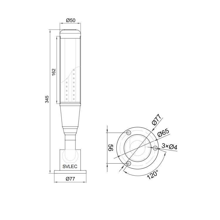 3 สี LED สัญญาณ Tower ไฟสําหรับเครื่อง CNC