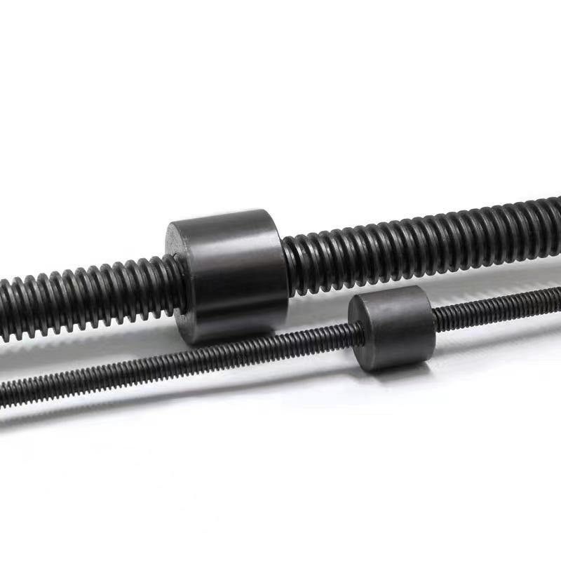 อลูมิเนียมทองแดง สีดําเหล็ก สกรูนํา Cnc Lathe Trapezoidal Rod Shaft เครื่องเย็บเครื่องอุปกรณ์การแพทย์